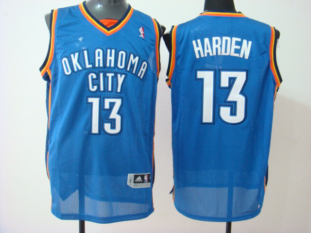 NBA Oklahoma City Thunder 13 James Harden Authentic Blue Jersey